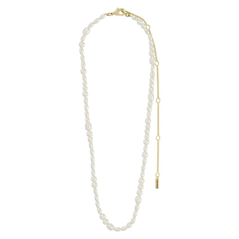 Pilgrim Elliana White Necklace - Gold Plated image number 1